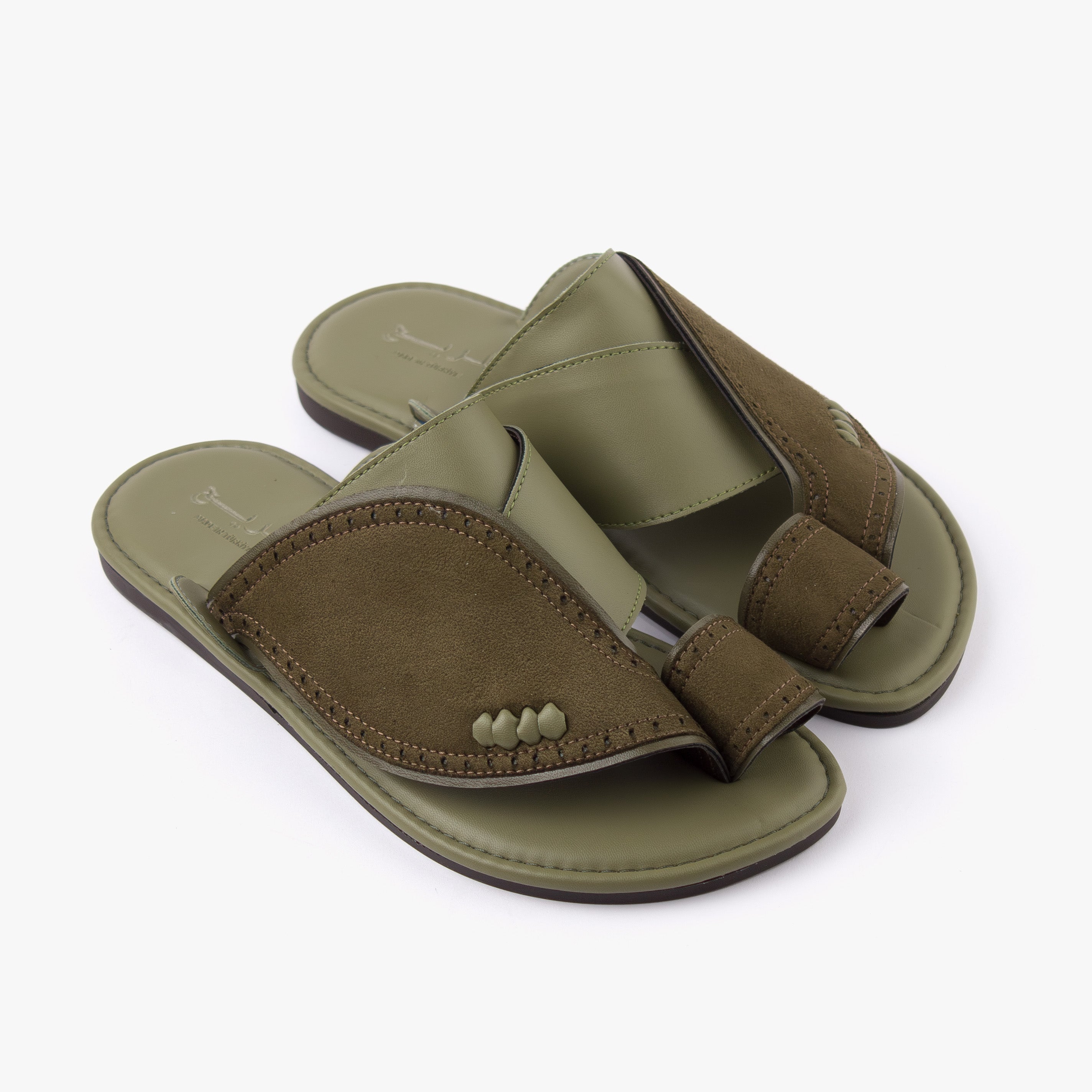 حذاء شرقي تركي جلد (زيتي)