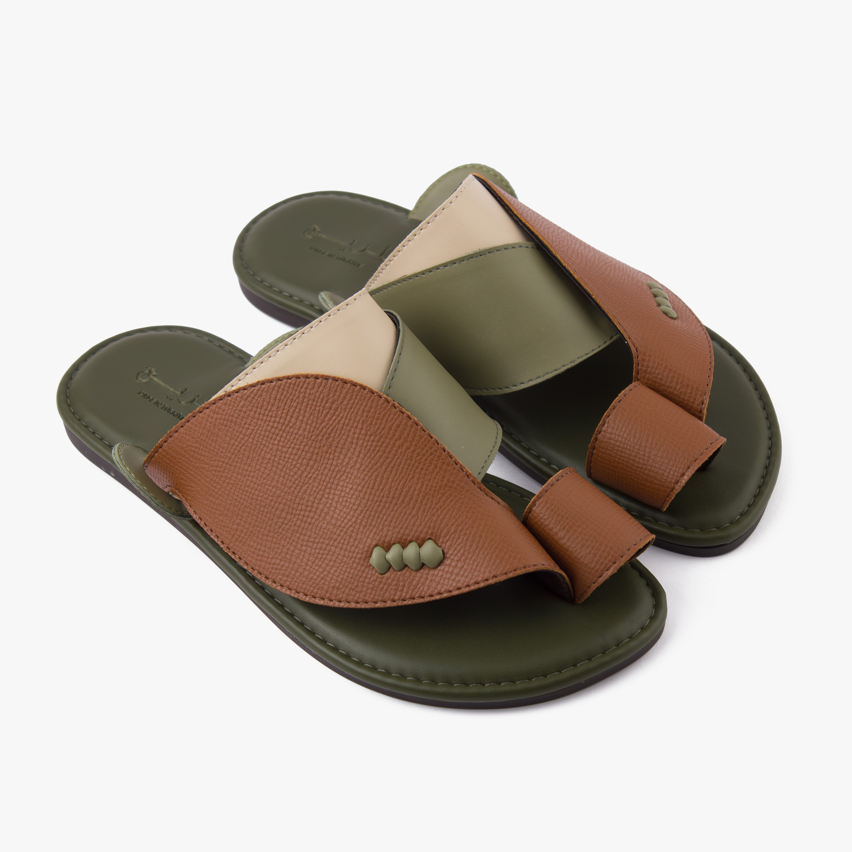 حذاء شرقي تركي جلد فاخر (بني&زيتي)