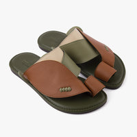 حذاء شرقي تركي جلد فاخر (بني&زيتي)