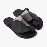 حذاء شرقي تركي جلد فاخر (أسود&رصاصي)