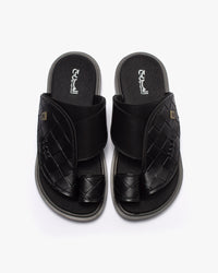 نعال شرقي عصري نقشة مجدولة (أسود&رصاصي)