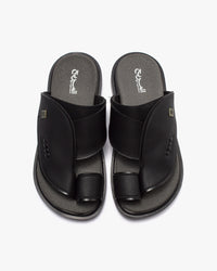 نعال شرقي عصري جلد فاخر (أسود&رصاصي)