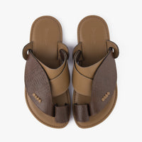 حذاء شرقي تركي شكل جلد الثعبان (بني)