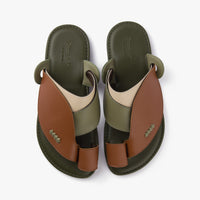 حذاء شرقي تركي جلد فاخر (بني&زيتي)