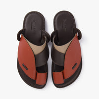 حذاء شرقي تركي جلد فاخر (بني&بيج)