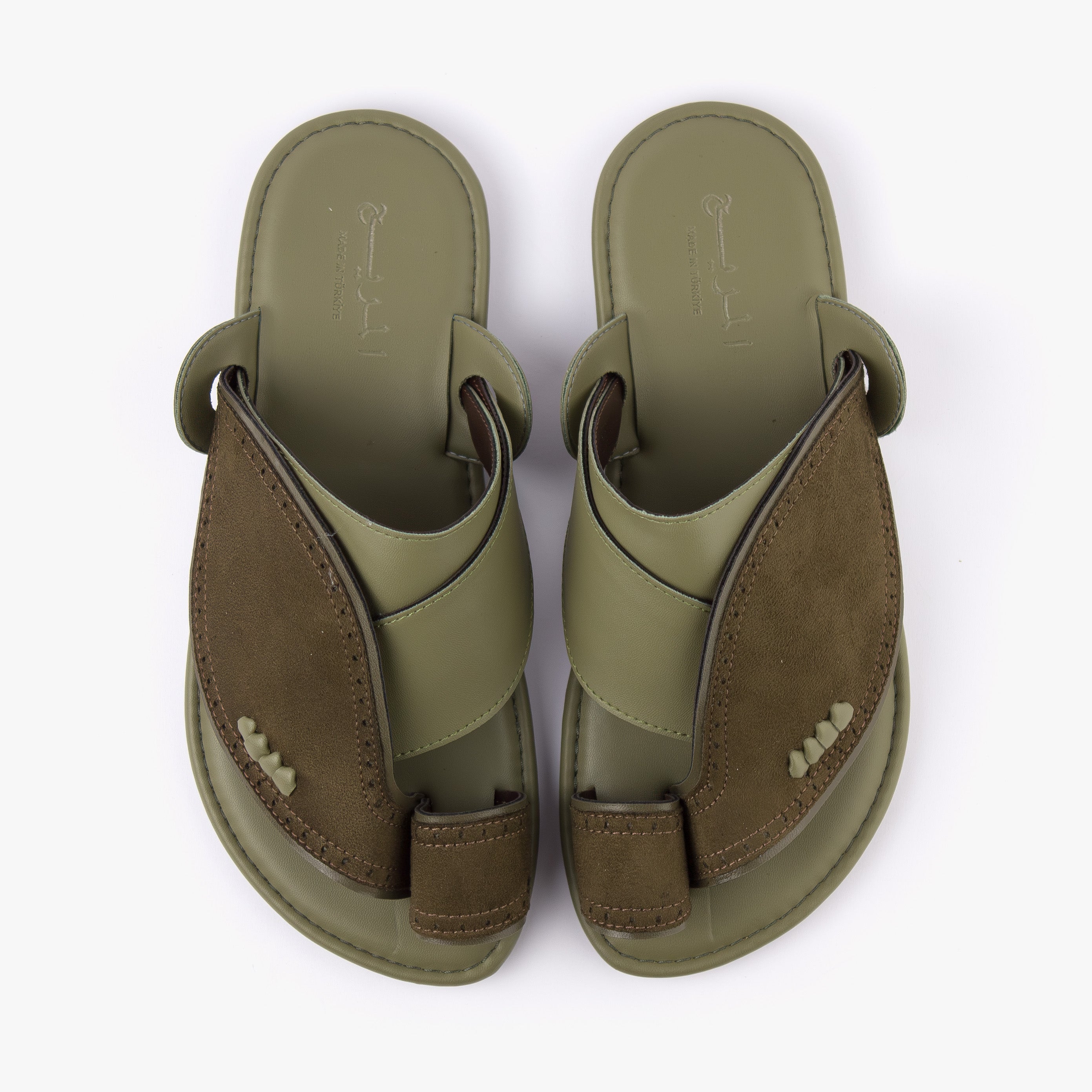 حذاء شرقي تركي جلد (زيتي)