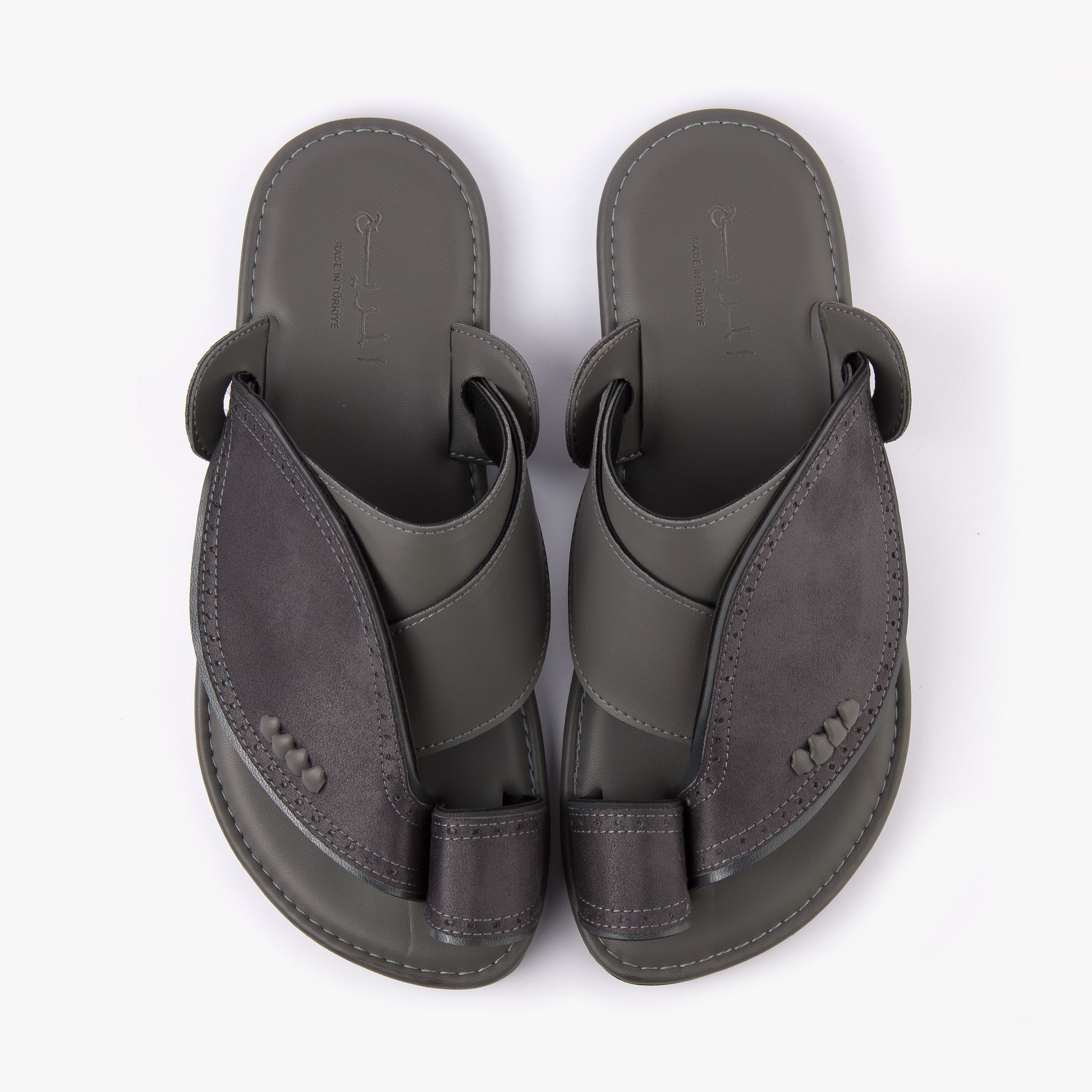 حذاء شرقي تركي جلد (رصاصي)